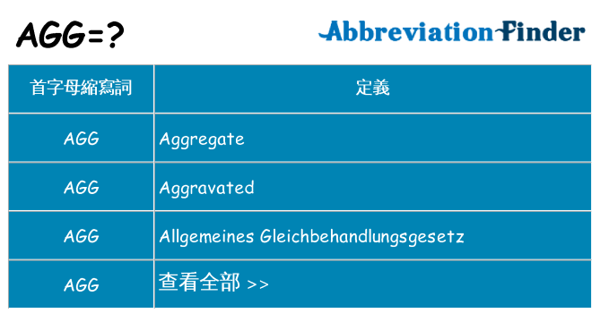 agg 代表什麼