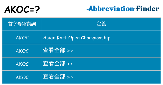 akoc 代表什麼