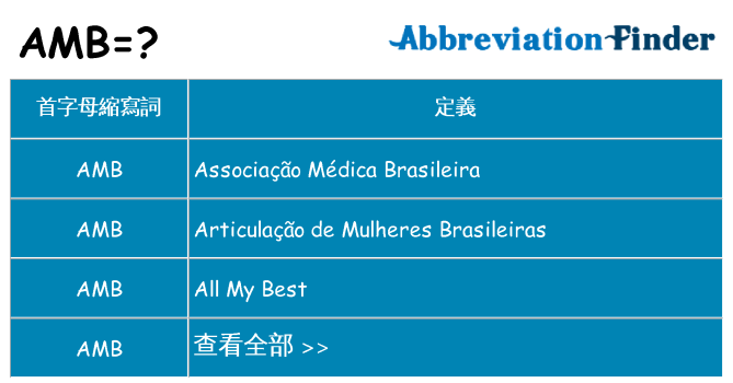 amb 代表什麼