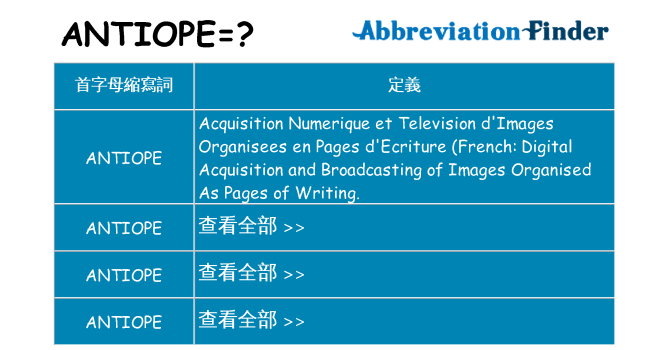 antiope 代表什麼