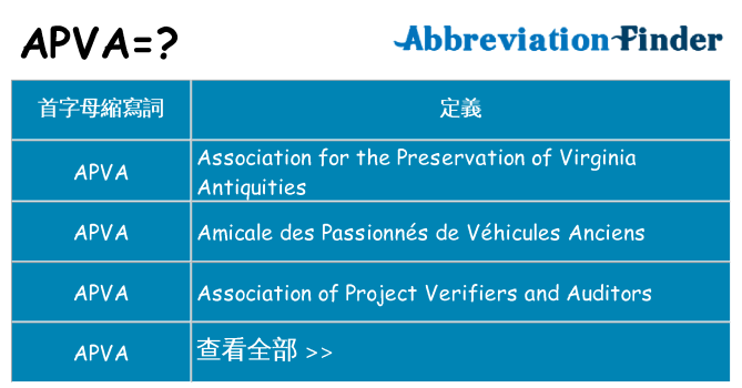 apva 代表什麼