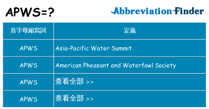 apws 代表什麼