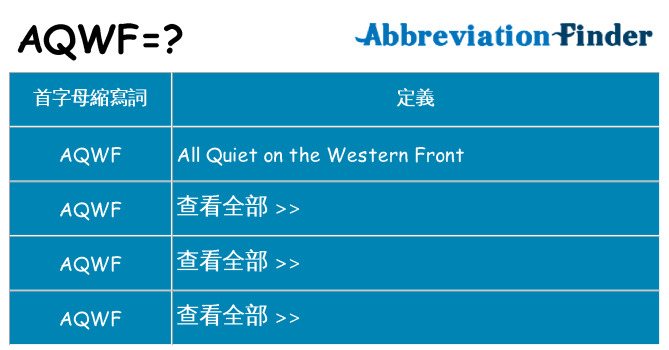 aqwf 代表什麼