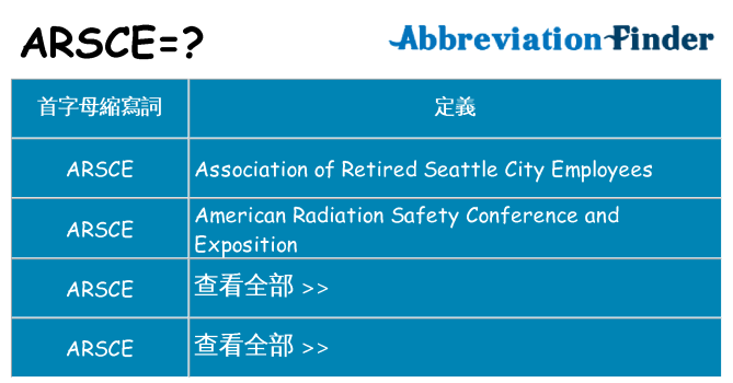 arsce 代表什麼