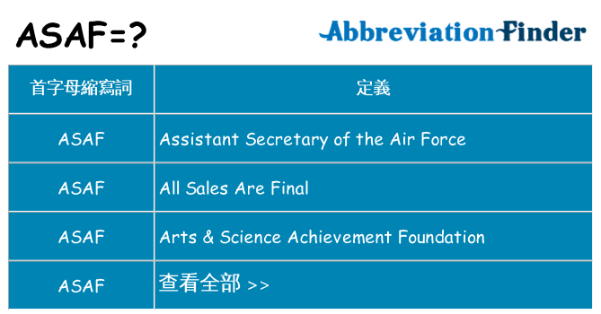 asaf 代表什麼
