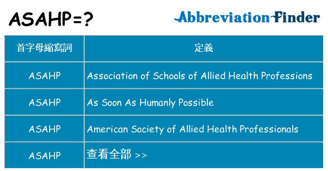 asahp 代表什麼