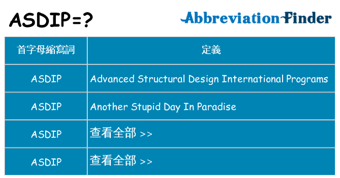 asdip 代表什麼