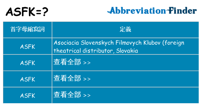 asfk 代表什麼