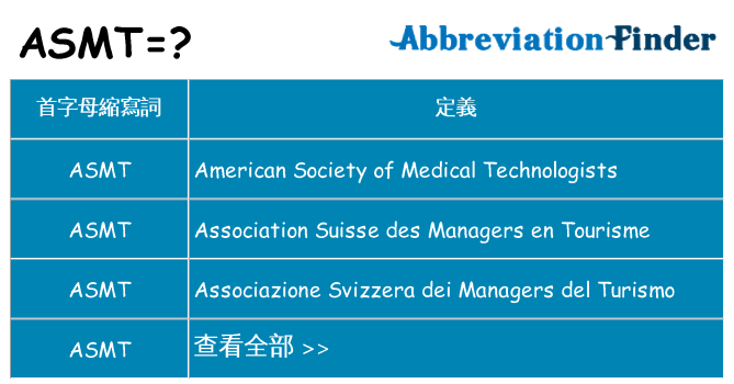 asmt 代表什麼