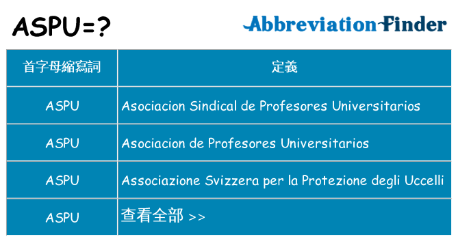 aspu 代表什麼