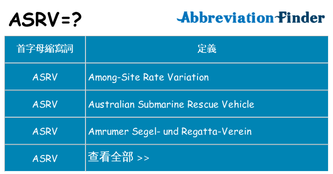 asrv 代表什麼