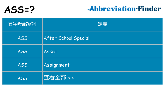 ass 代表什麼