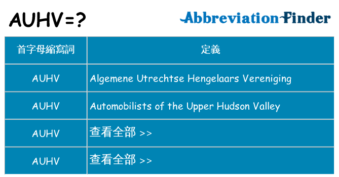 auhv 代表什麼