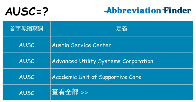 ausc 代表什麼