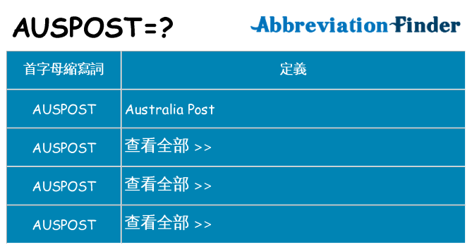 auspost 代表什麼