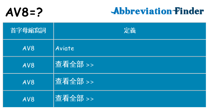 av8 代表什麼