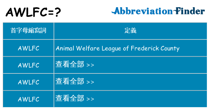 awlfc 代表什麼