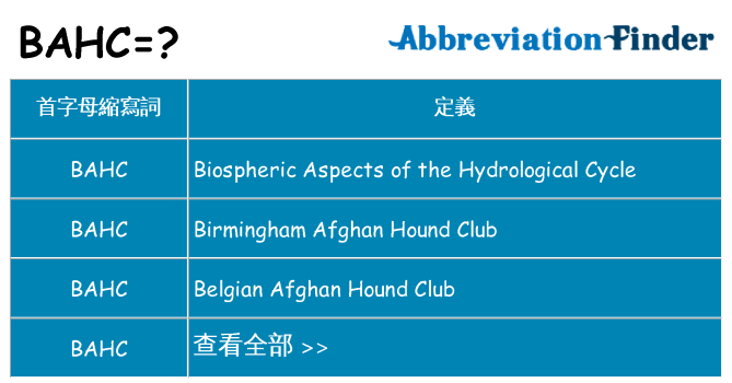 bahc 代表什麼