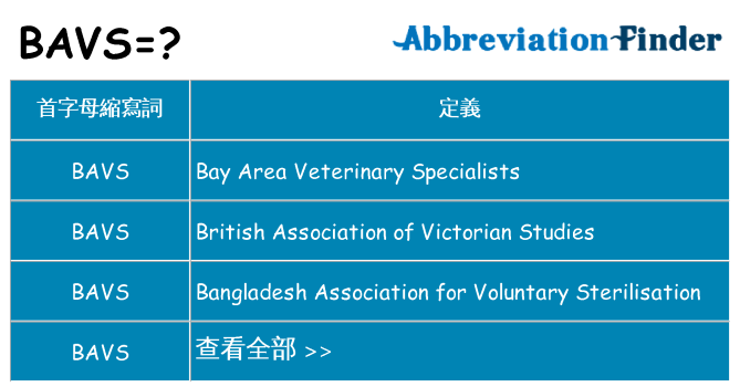 bavs 代表什麼