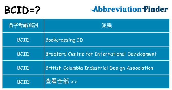 bcid 代表什麼