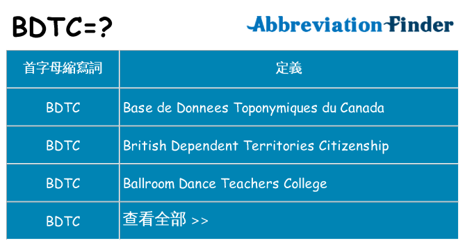 bdtc 代表什麼