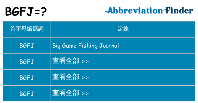 bgfj 代表什麼