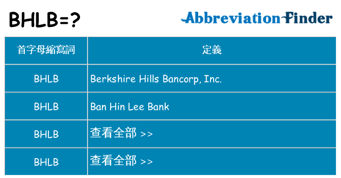 bhlb 代表什麼