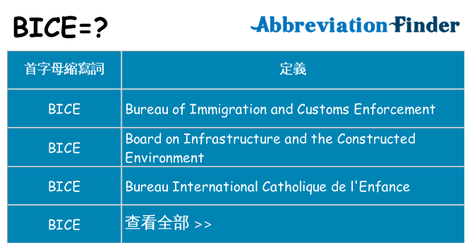 bice 代表什麼