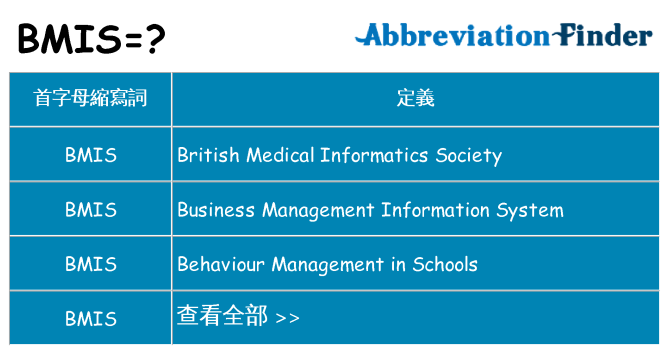bmis 代表什麼