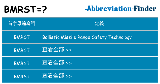 bmrst 代表什麼