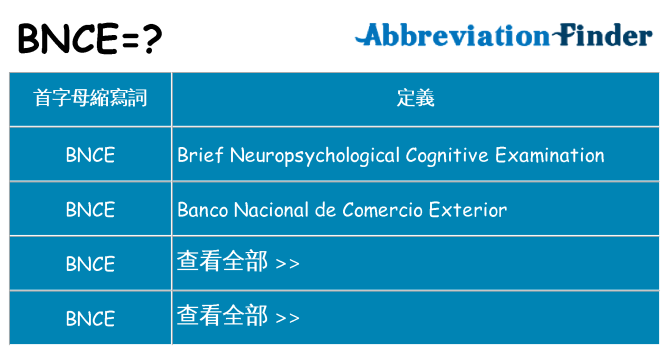 bnce 代表什麼