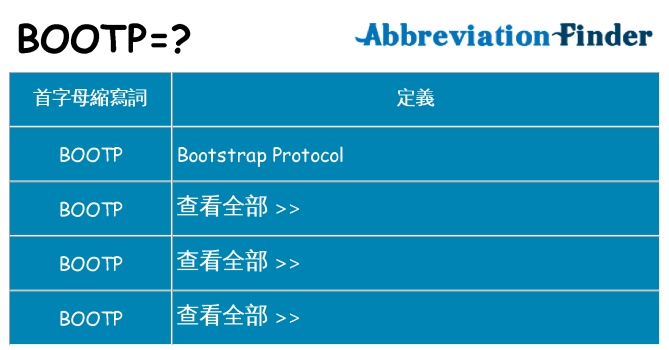 bootp 代表什麼