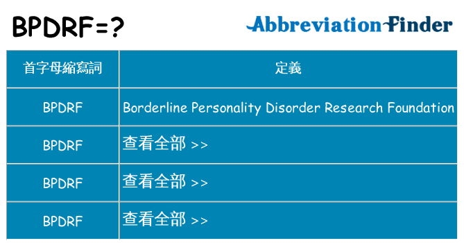 bpdrf 代表什麼