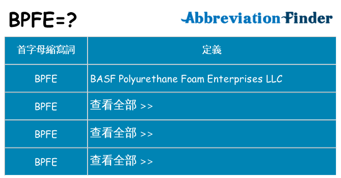 bpfe 代表什麼