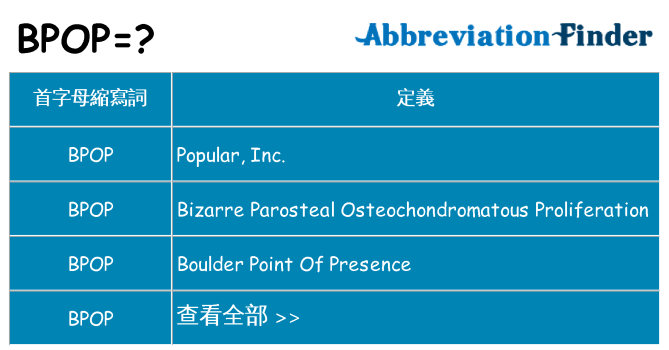 bpop 代表什麼