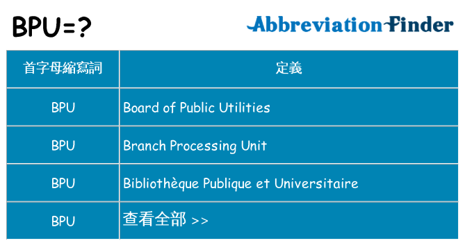 bpu 代表什麼