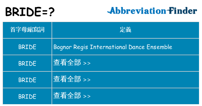 bride 代表什麼