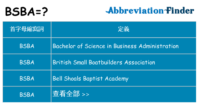 bsba 代表什麼