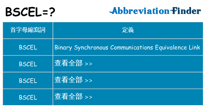 bscel 代表什麼