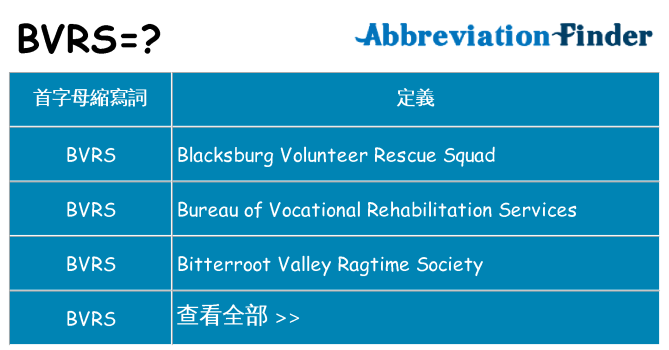 bvrs 代表什麼