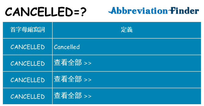 cancelled 代表什麼