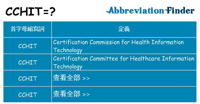 cchit 代表什麼