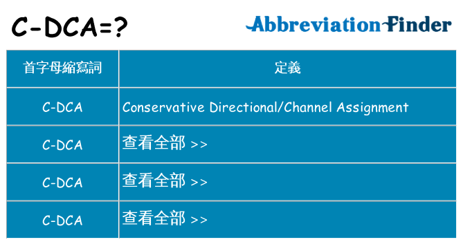 c-dca 代表什麼