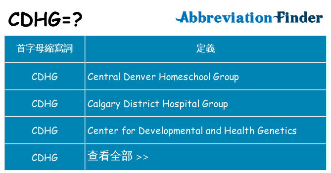 cdhg 代表什麼