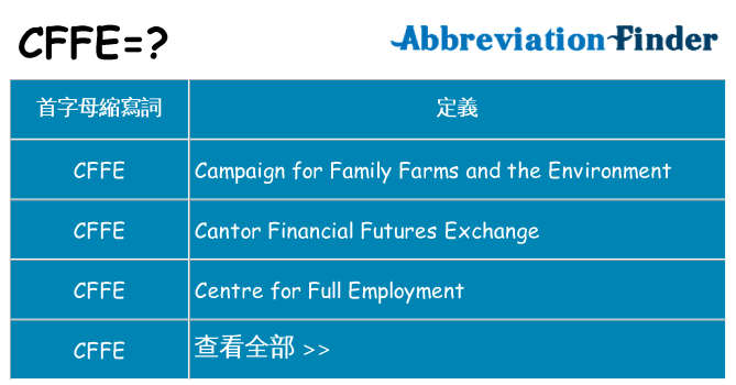 cffe 代表什麼