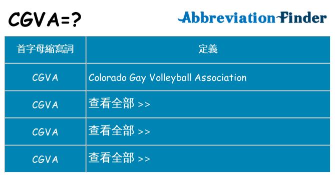 cgva 代表什麼