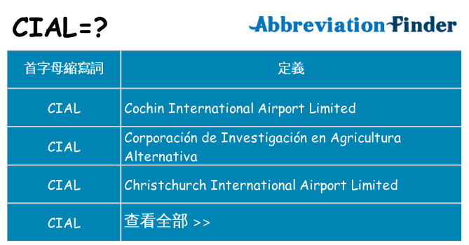 cial 代表什麼