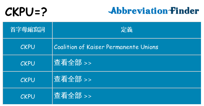 ckpu 代表什麼