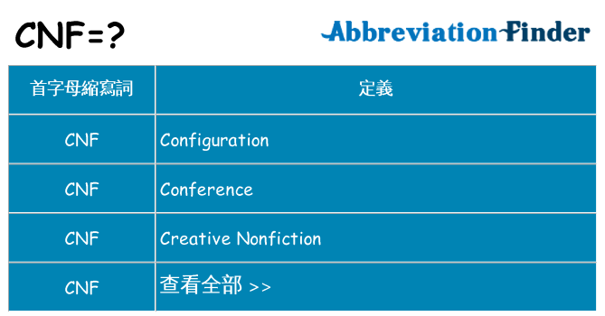 cnf 代表什麼