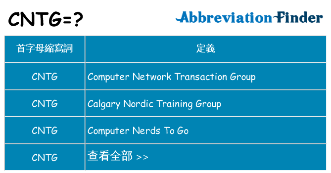 cntg 代表什麼